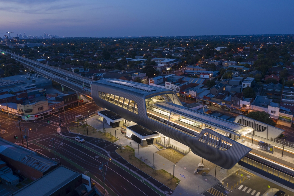 caulfield to dandenong level crossing removal by cox architecture