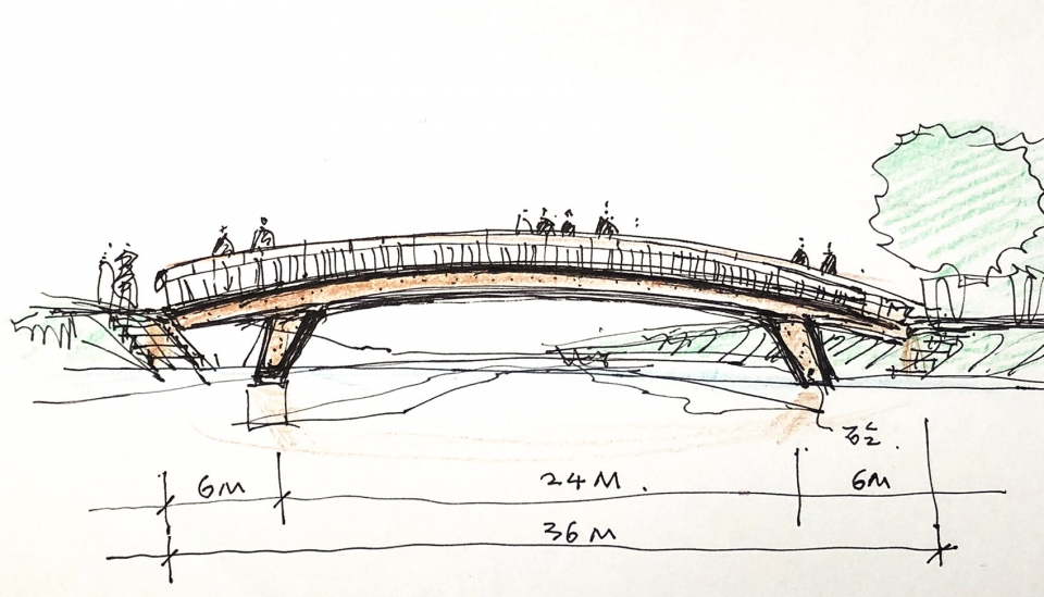 yuhua village pedestrian bridge china by 12f studio
