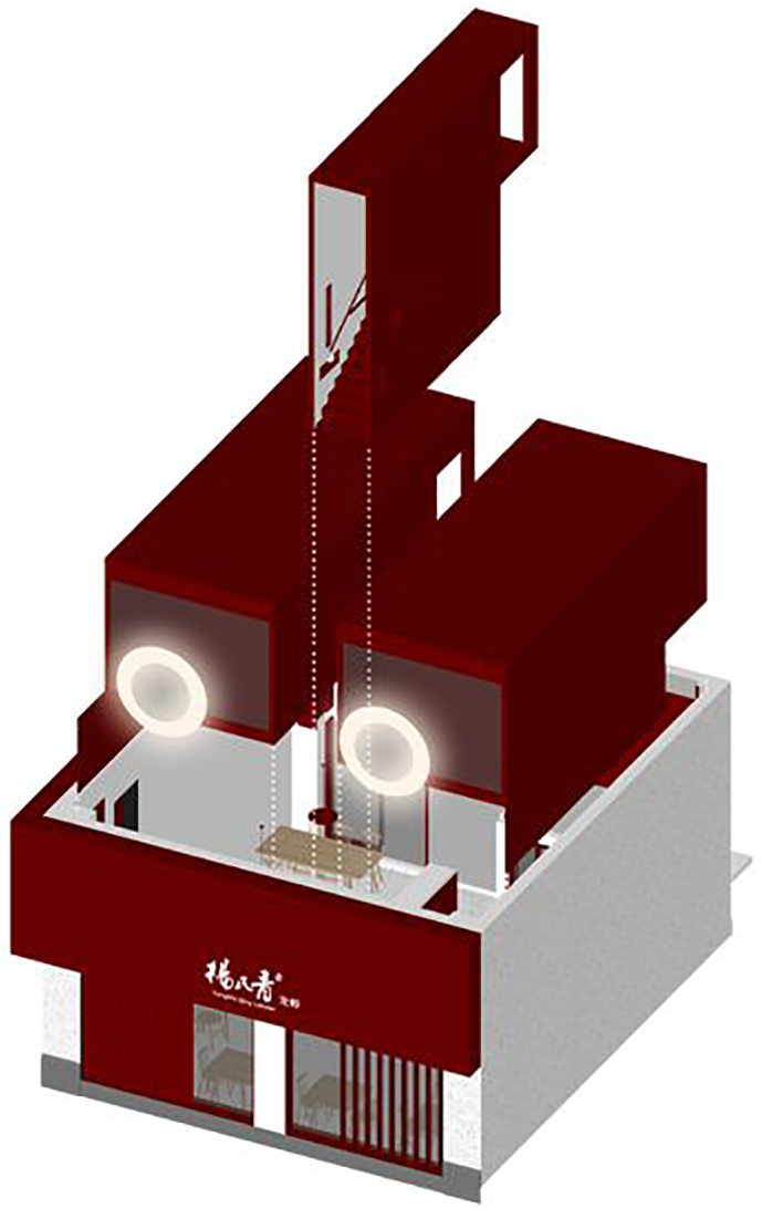 interest composition design for a crayfish restaurant china by linear arhitecture