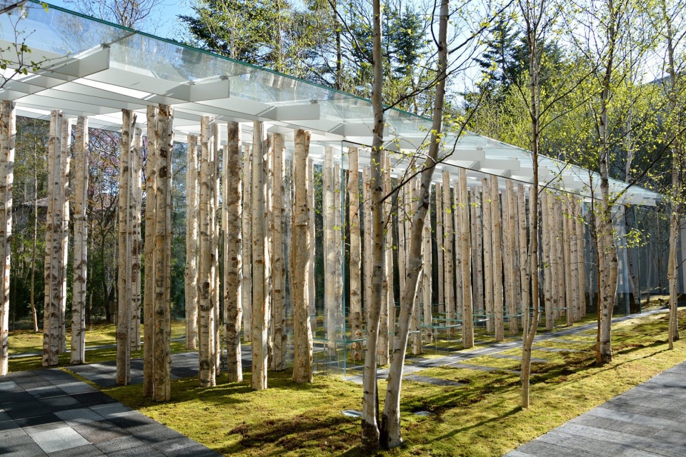 birch moss chapel by kengo kuma and associates