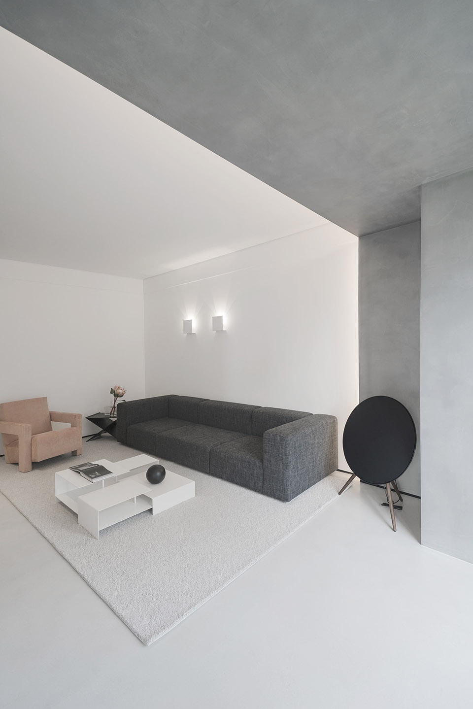 a room of black and white china by puju wuy