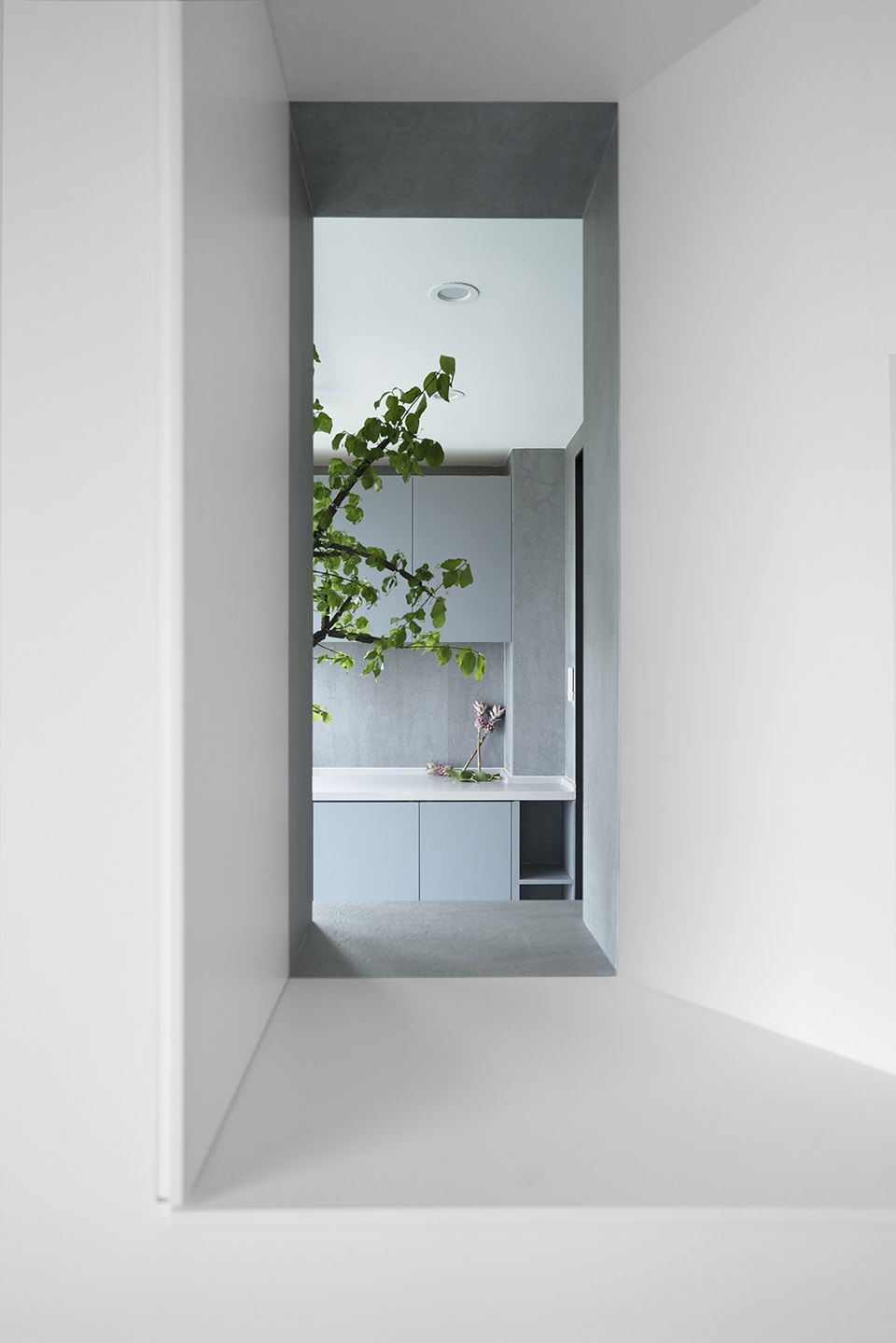 a room of black and white china by puju wuy