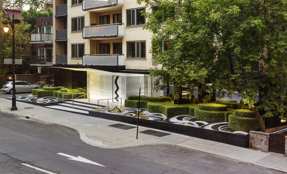 facade renovation of 1400 des pins by yh2