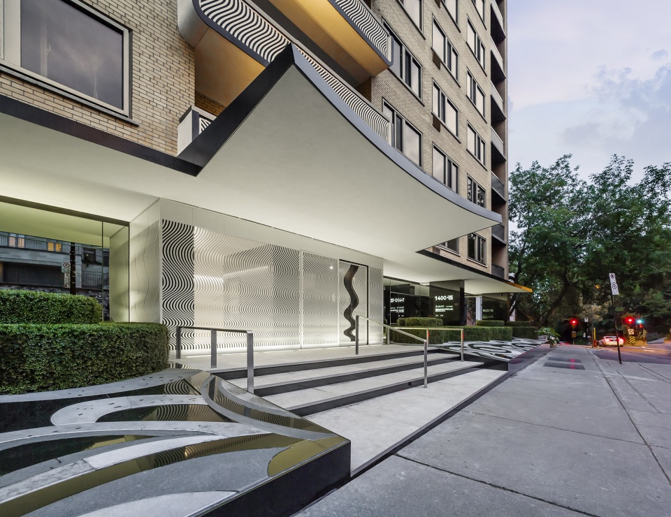 facade renovation of 1400 des pins by yh2