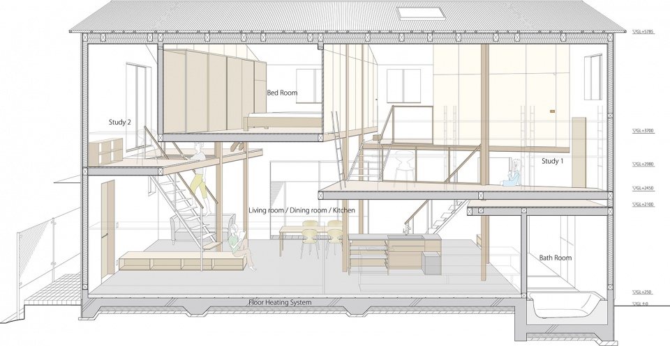 house in hakuraku by tato architects