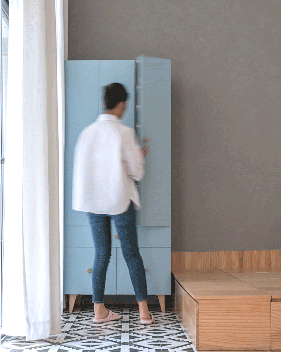 geometrical space for a two kid family china by atelier dy