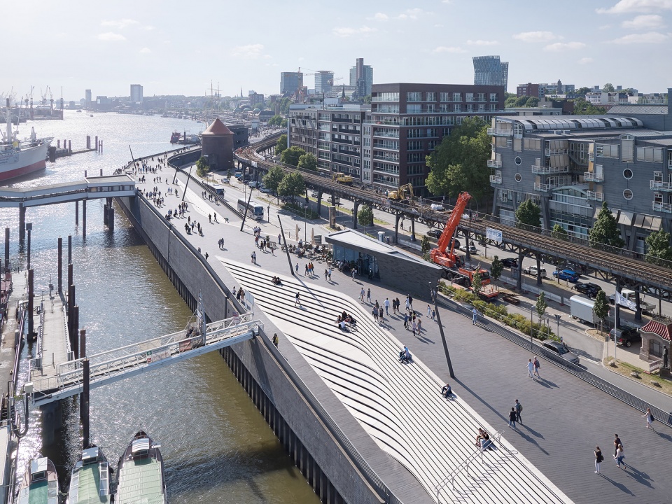 hamburg niederhafen river promenade by zaha hadid architects
