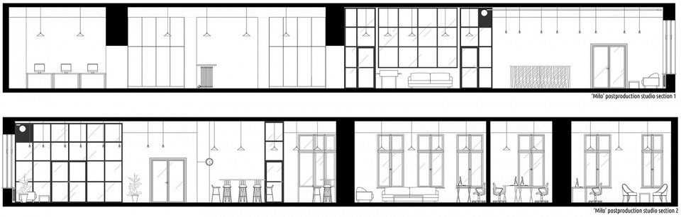 milo postproduction studio by five cell architects