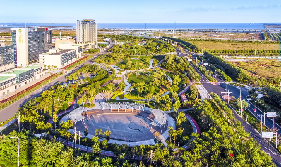 china singapore tianjin eco city ganluxi park by la desgin