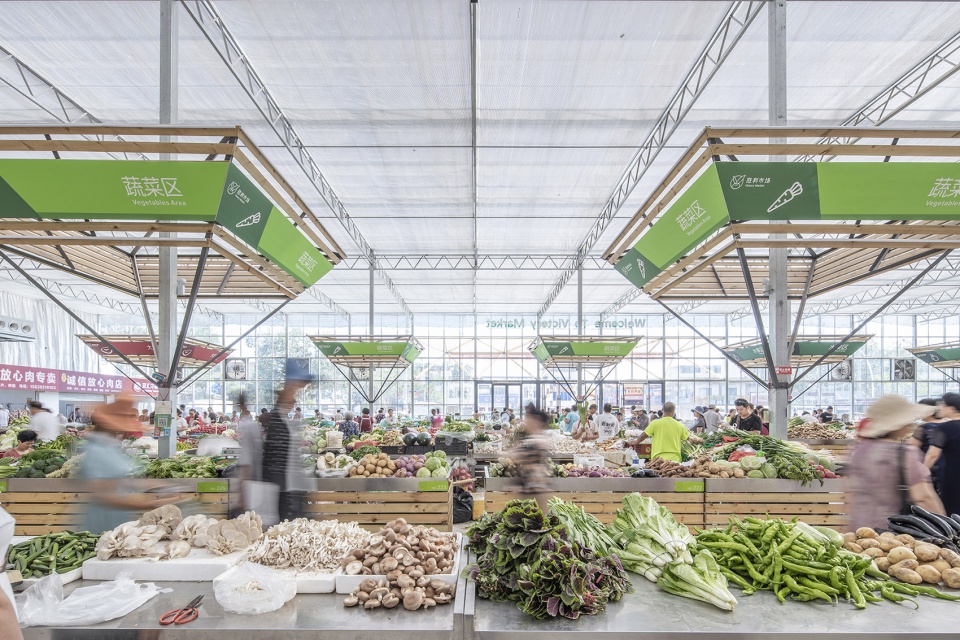 temporary site of shengli market china by luo studio