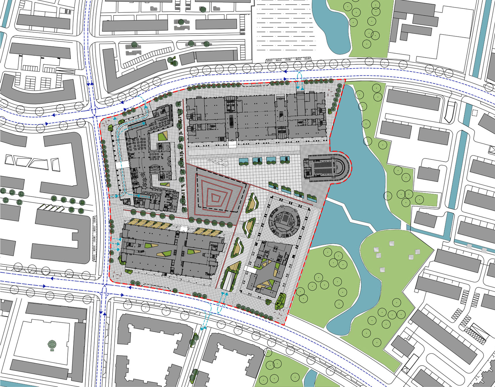 anting new town central square renovation by kokaistudios