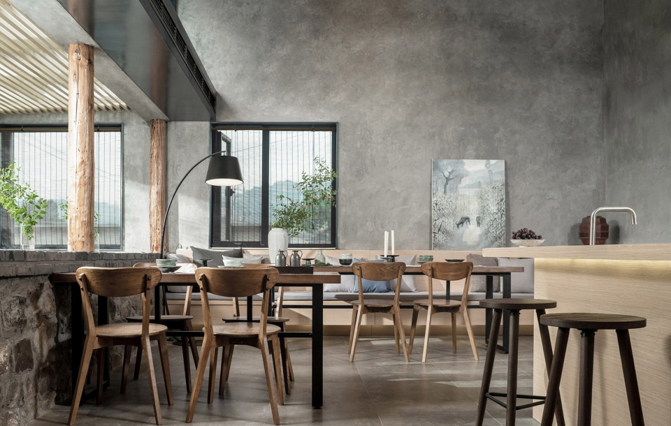 the shared village space evolution of red fruit tree small tavern by evolution design
