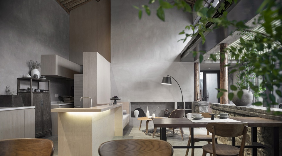 the shared village space evolution of red fruit tree small tavern by evolution design