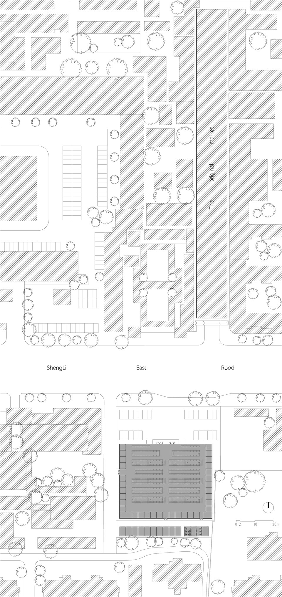 temporary site of shengli market china by luo studio
