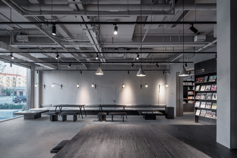 owspace book store design in aranya by b l u e architecture studio