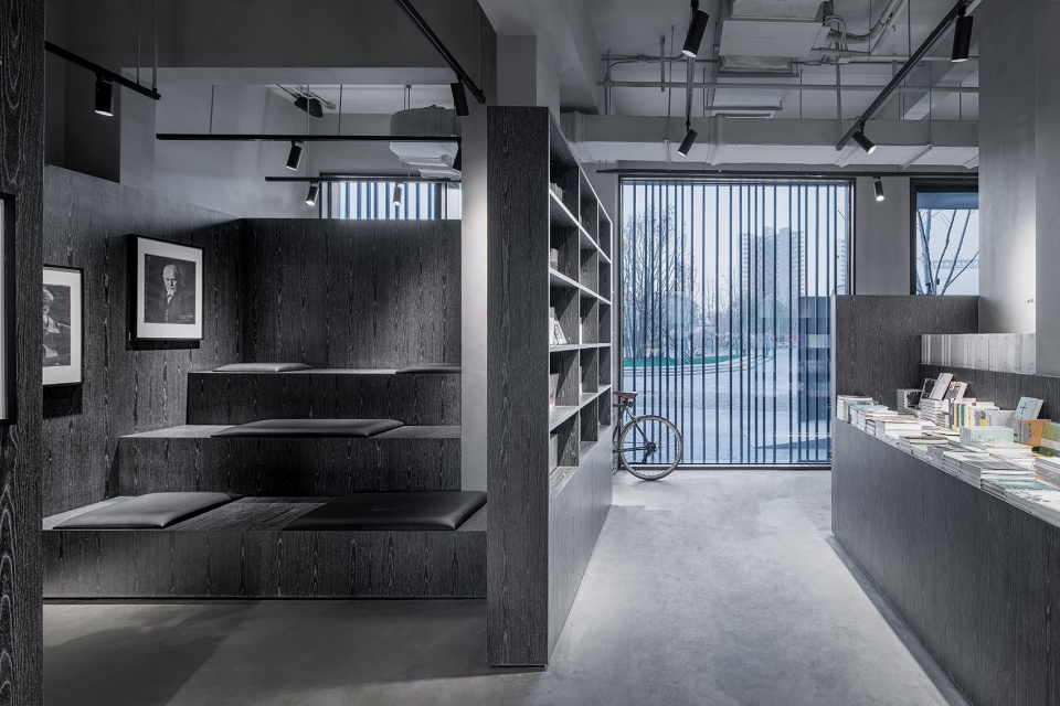 owspace book store design in aranya by b l u e architecture studio
