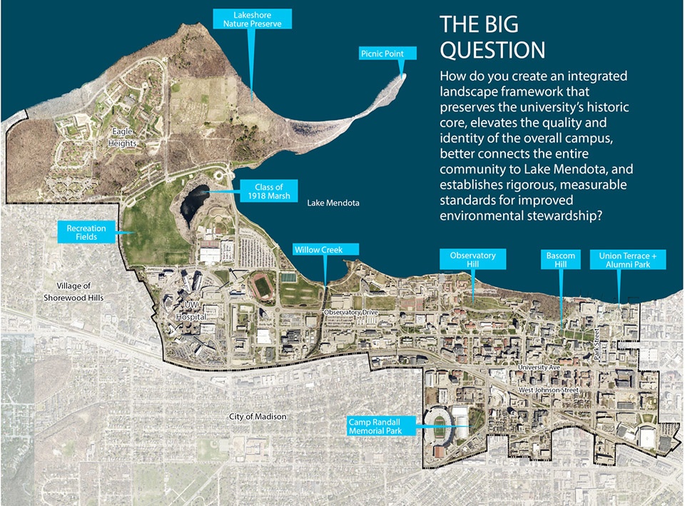 2018 asla analysis and planning award of honor the uw madison campus landscape and green infrastructure master plan by smithgroup team le...