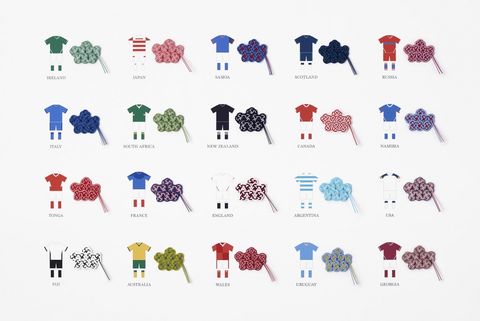 rugby mizuhiki brooch by nendo