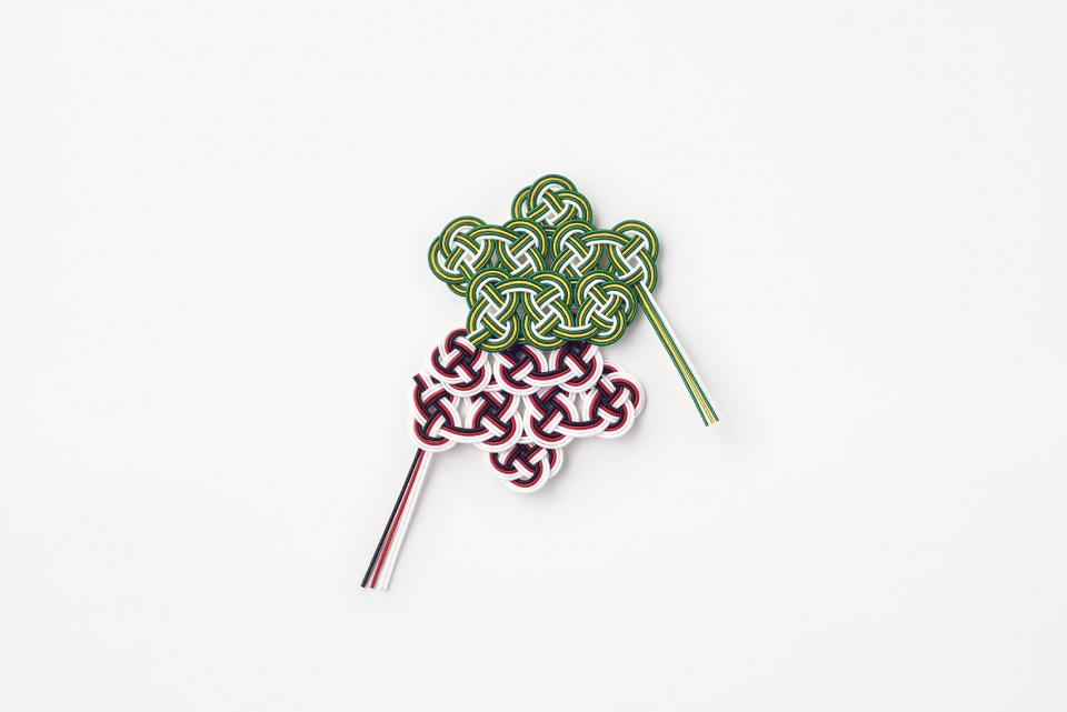 rugby mizuhiki brooch by nendo