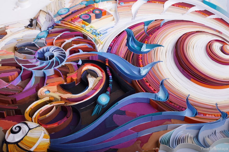 painting with paper paper on the edge by yulia brodskaya