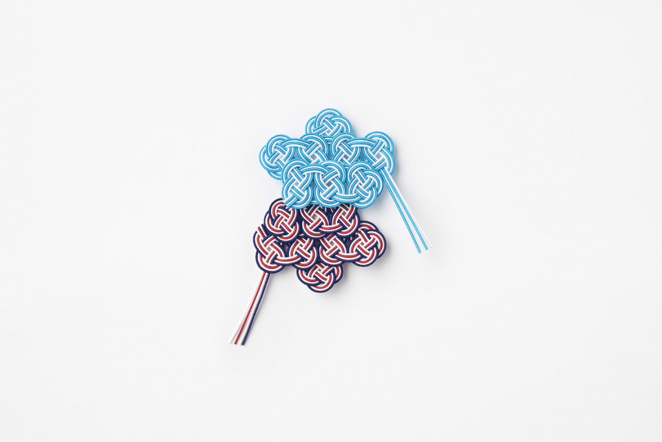 rugby mizuhiki brooch by nendo