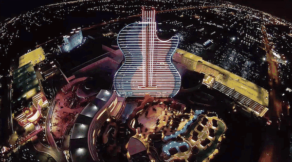 digital light spectacle for the grand opening of the seminole hard rock hotel casino by float4 dcl communications