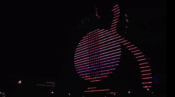 digital light spectacle for the grand opening of the seminole hard rock hotel casino by float4 dcl communications