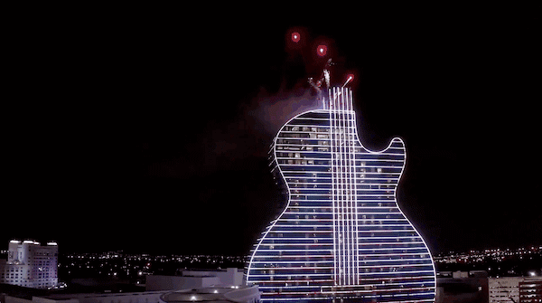 digital light spectacle for the grand opening of the seminole hard rock hotel casino by float4 dcl communications
