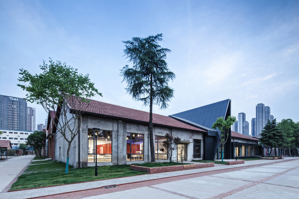 wuhan liangyou red town art design center china by uao