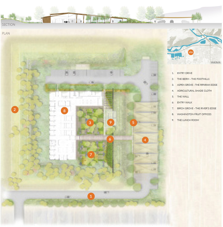 2019 asla general design award of honor washington fruit produce company headquarters by berger partnership