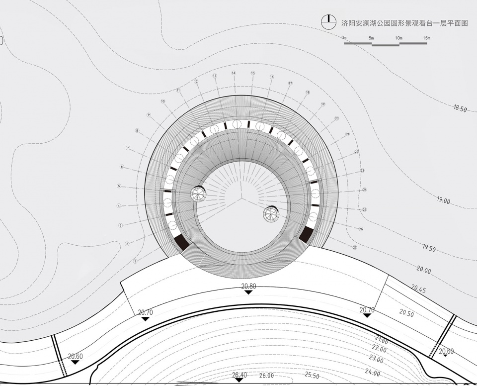 water platform of anlan lake park tree loop china by folie architecture