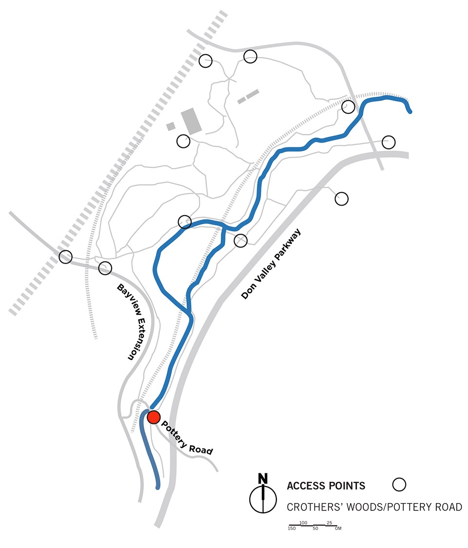 Pottery Road Location Map with Access Points 140121