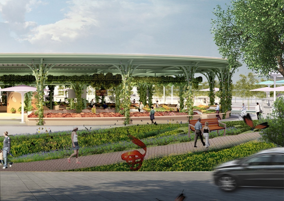 o market water droplets fall into peaceful water china by da architects 960x679