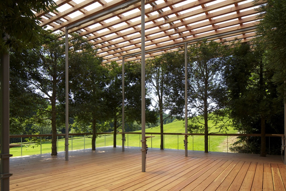white arbor and open air theater maezawa garden by a p l design workshop