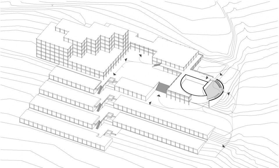new entry of the high school of engineering and management by af architectes