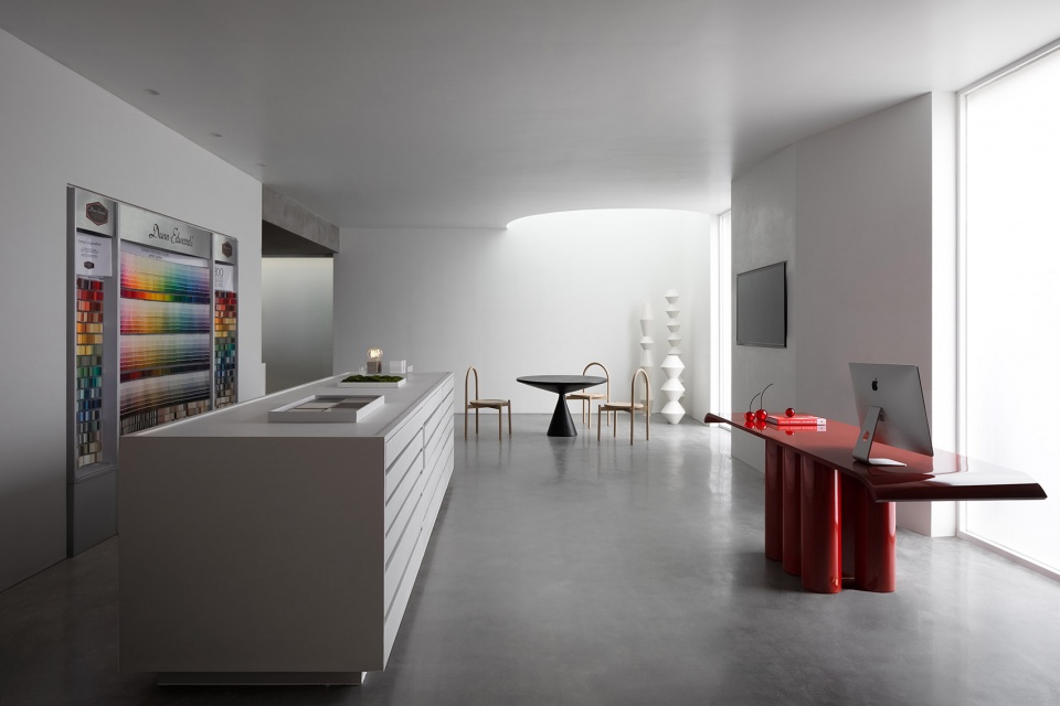 fusion danilo paint showroom china by jingu phoenix space planning organization