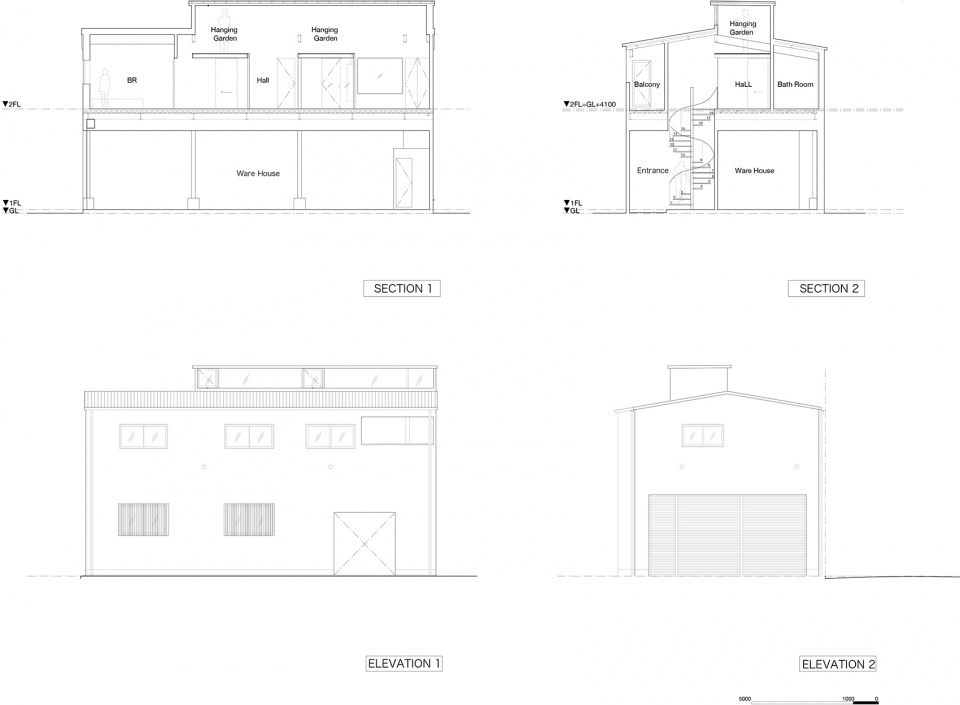house with black ceiling by toru kashihara architects