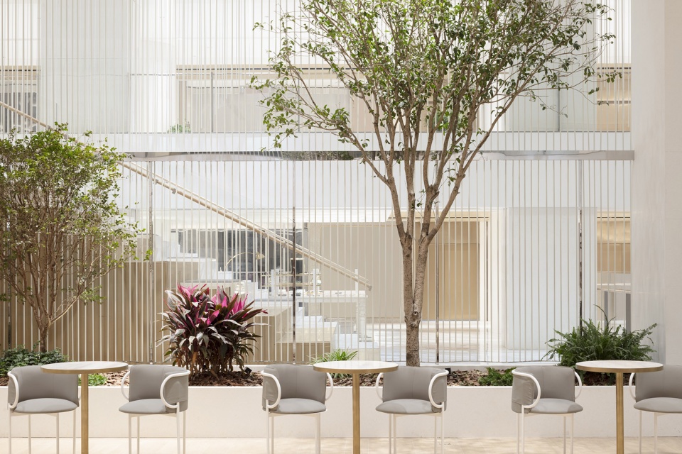 interior and exterior design of times square china by nendo