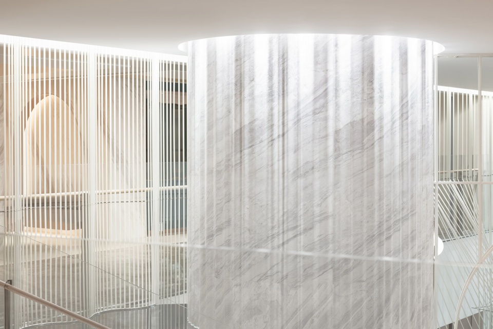 interior and exterior design of times square china by nendo