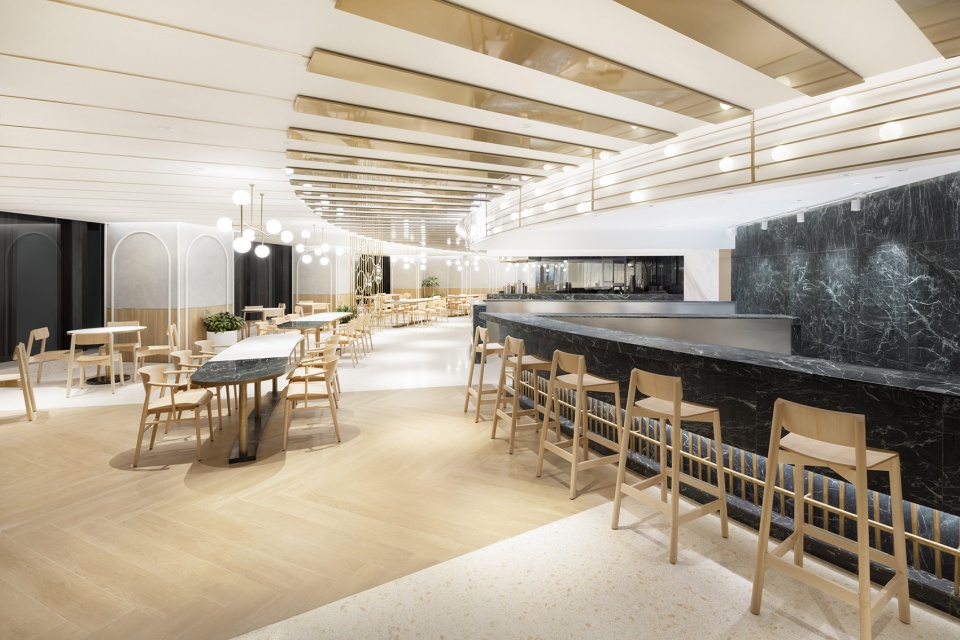 interior and exterior design of times square china by nendo