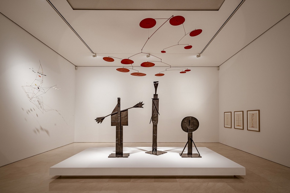 calder picasso exhibition by ooiio architecture