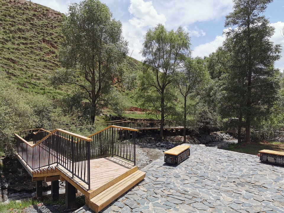 The construction of rural public space in the forest of Populus alba Qianghai by China New Rural Planning and Design