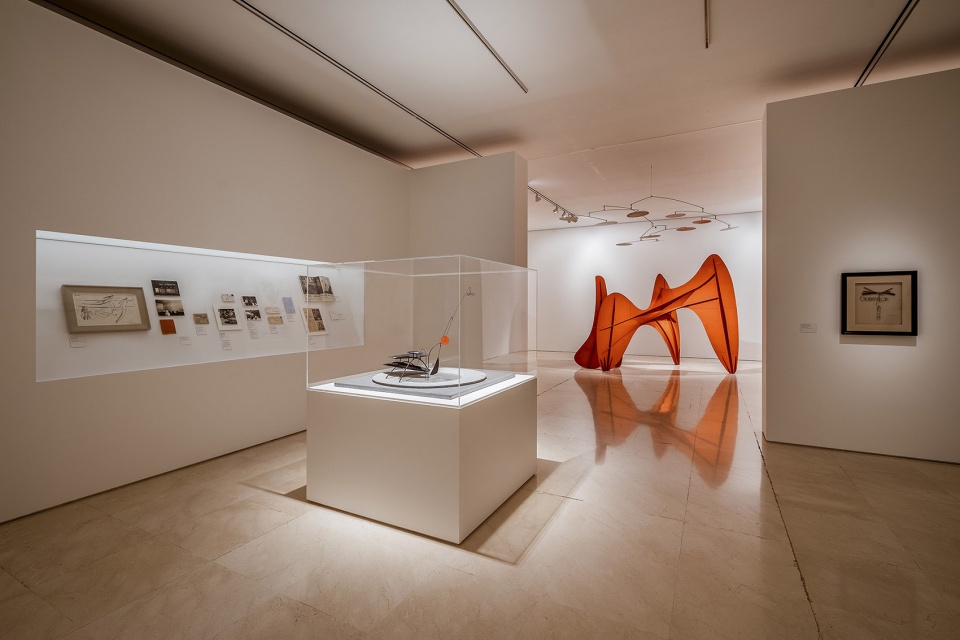 calder picasso exhibition by ooiio architecture