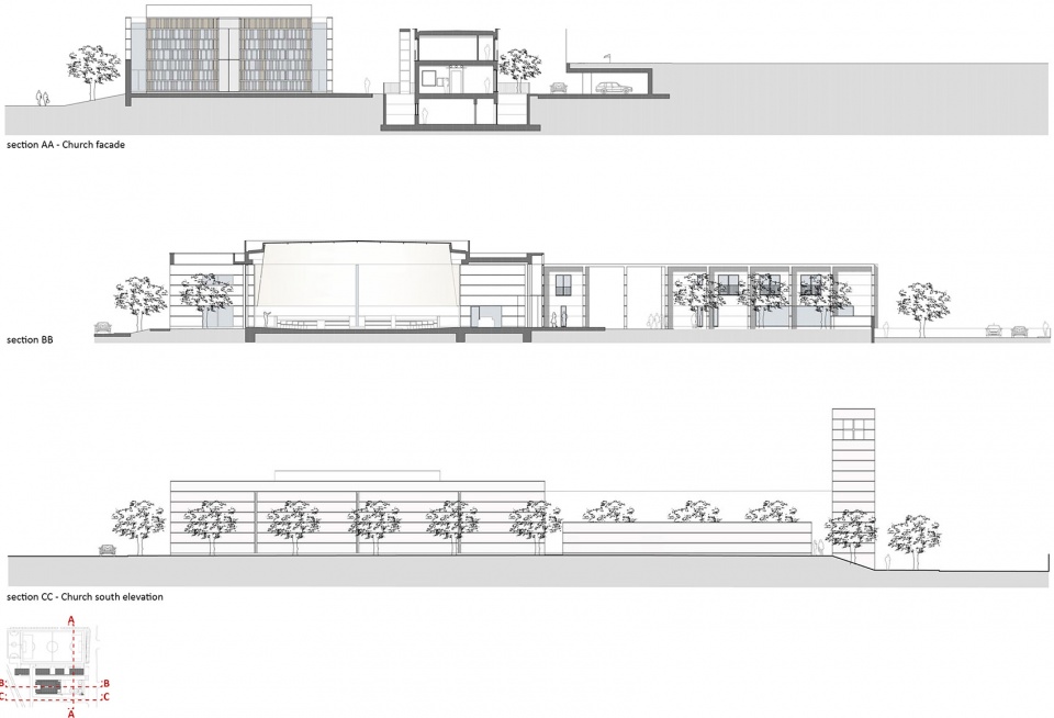 Church and community centre in Castel di Lama Italy by Studio Contini
