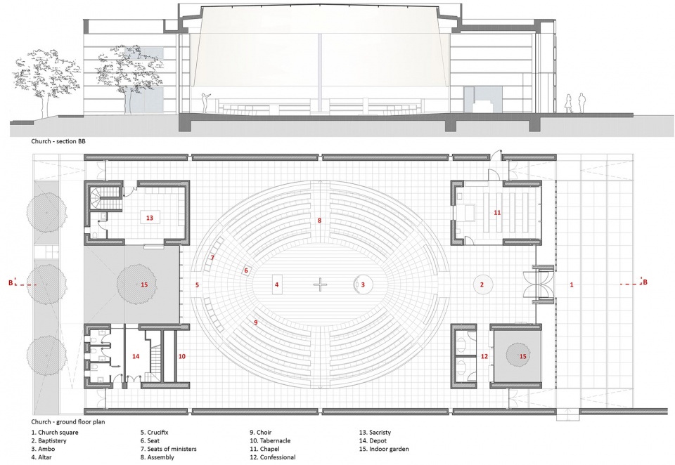 Church and community centre in Castel di Lama Italy by Studio Contini