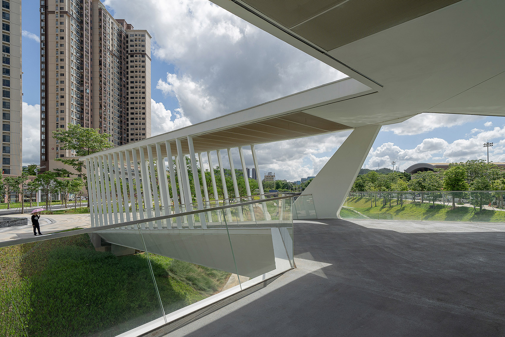 pedestrian bridge of pingshan high school china by node architecture urbanism