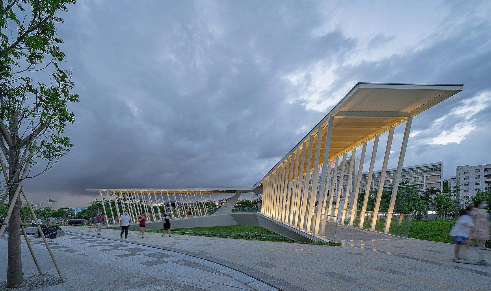 pedestrian bridge of pingshan high school china by node architecture urbanism