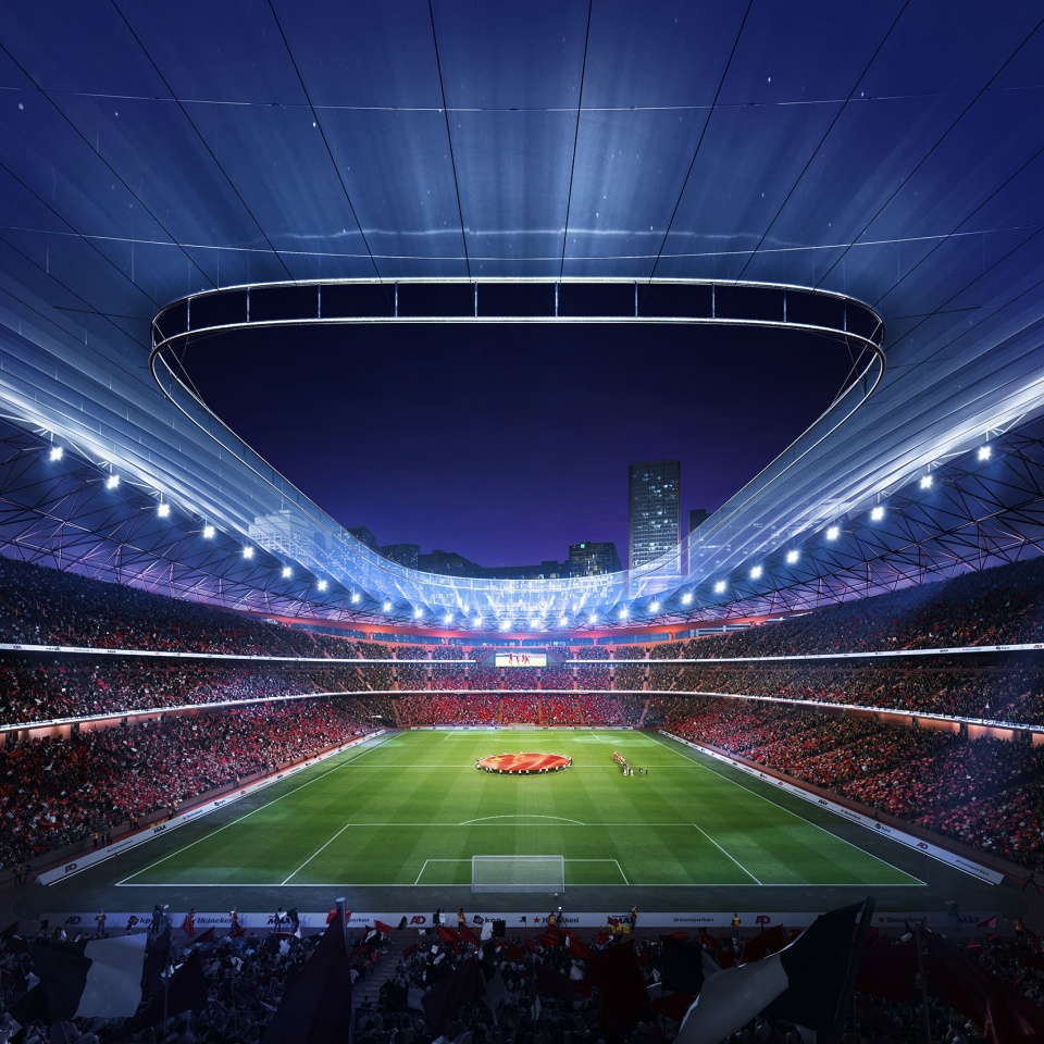 ZHA Xi’an International Football Centre Render by Negativ
