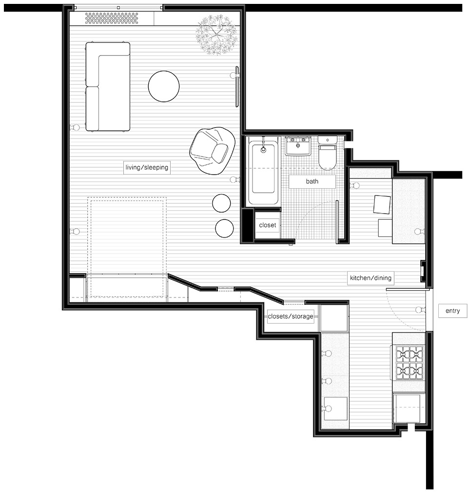 flexible studio apartment new york by new affiliates