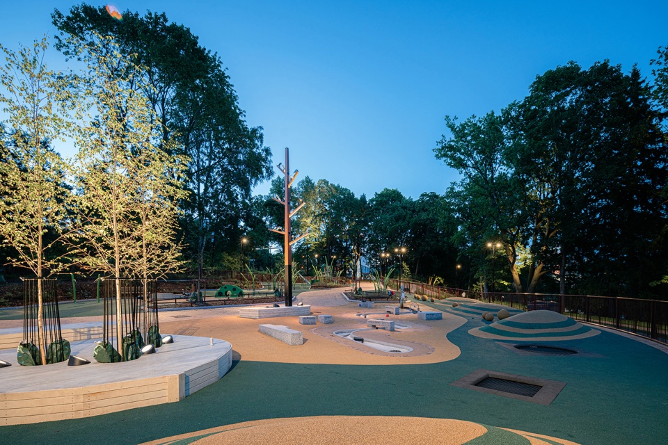 avik river reed playground and river park by loci landscape architects